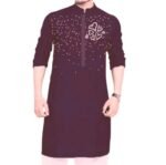 New Semi Long Panjabi For Men - Purple
